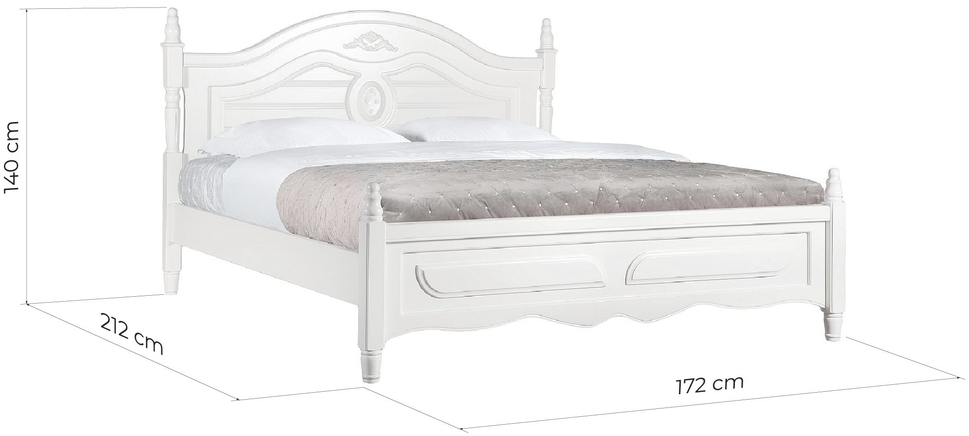 Letto Provenzale 160x200 Princess letto stile provenzale bianco