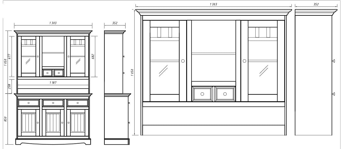 alzata per credenza shabby chic pino massello bianco e noce alzata per credenza shabby chic pino massello bianco e noce