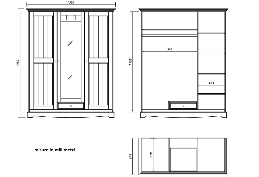 armadio shabby chic 3 ante bianco con specchio in pino massello armadio shabby chic 3 ante bianco con specchio
