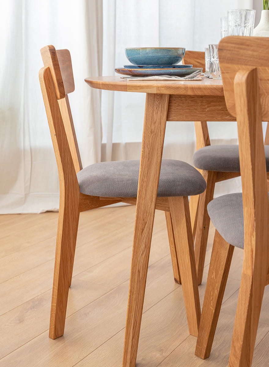 tavolo rotondo rovere massello naturale 90 cm tavolo da pranzo rotondo 90 cm rovere massello naturale 4 posti