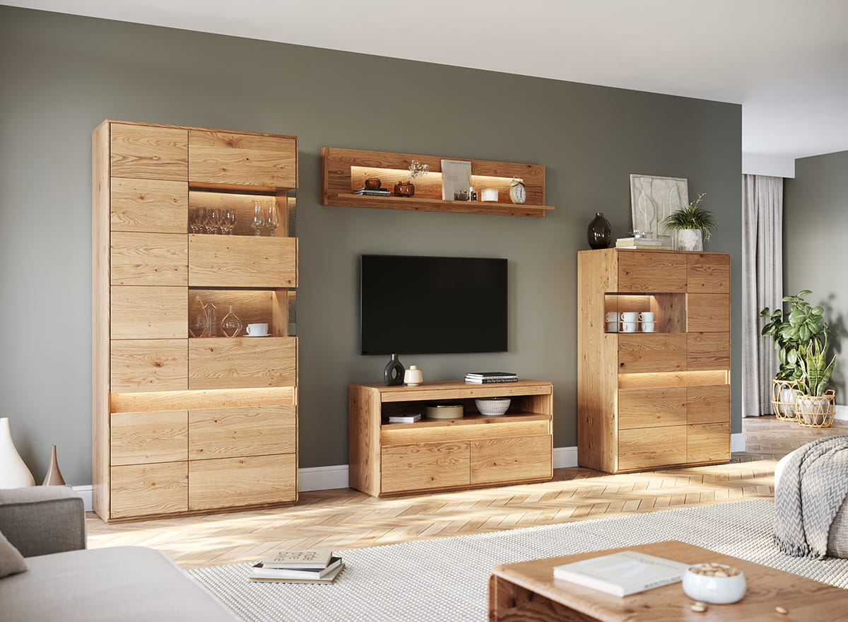 vetrina bassa sinistra 2 ante in rovere naturale massello moderno vetrina bassa moderna 2 ante sinistra legno naturale rovere massello